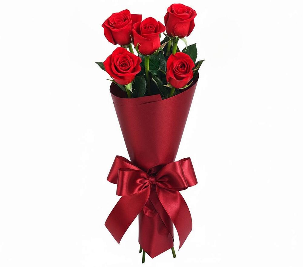 Букет 5 Красных роз Эдлесс Лав в Ивантеевке