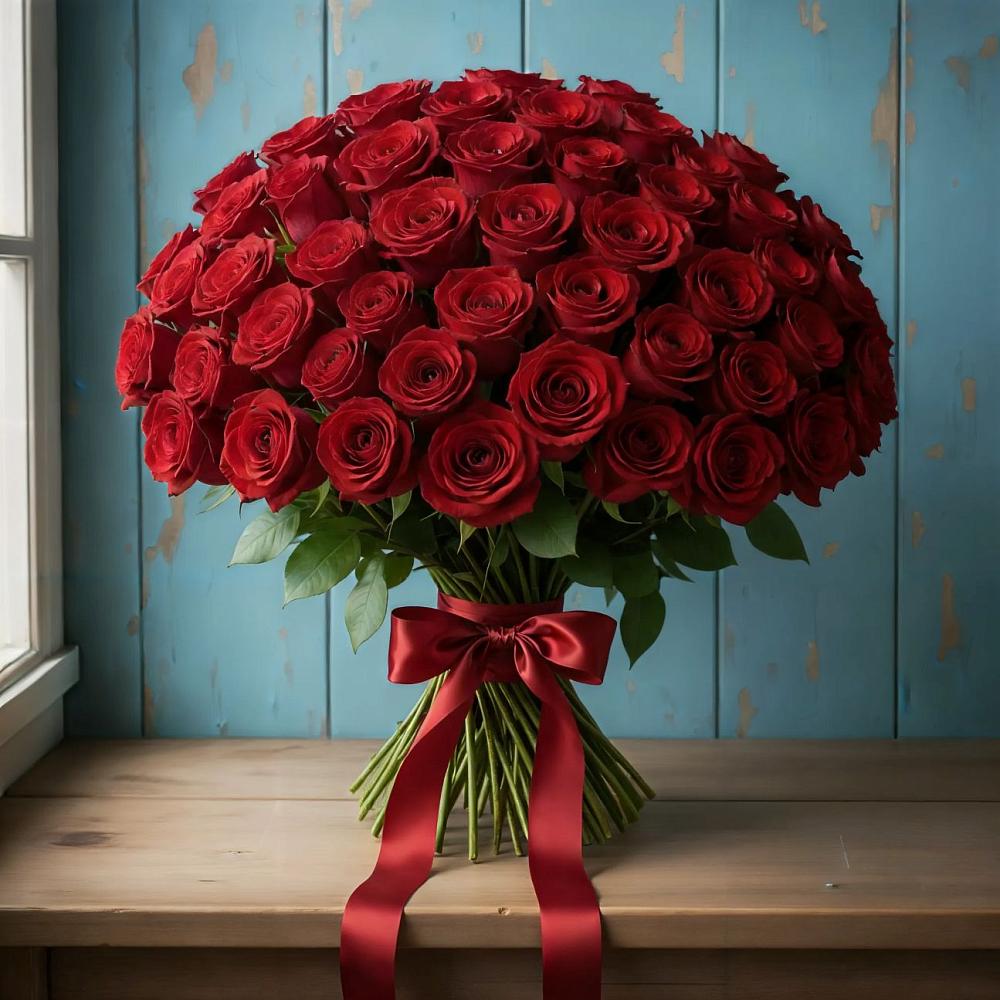 Букет Красные розы Блэк Меджик в Ивантеевке