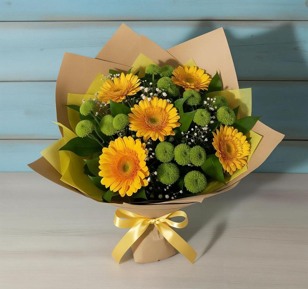 Букет цветов из: Герберы и Хризантемы в Ивантеевке