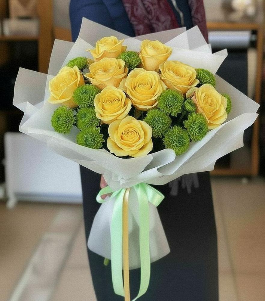 Букет цветов из: Хризантемы и Розы в Ивантеевке