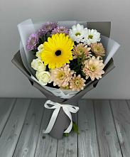 Букет цветов из:  Розы, Герберы и Хризантемы в Ивантеевке