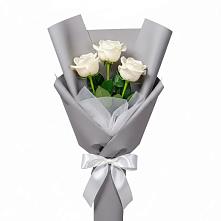 Букет 3 белые розы #REPLACE_PRED# Ивантеевке