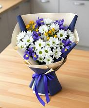 Букет цветов из:  Розы, Ирисы и Хризантемы в Ивантеевке