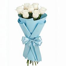 Букет 7 белых роз Проуд в Ивантеевке