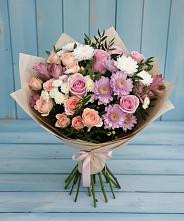 Букет цветов из:  Хризантемы, Розы и Альстромерии в Ивантеевке