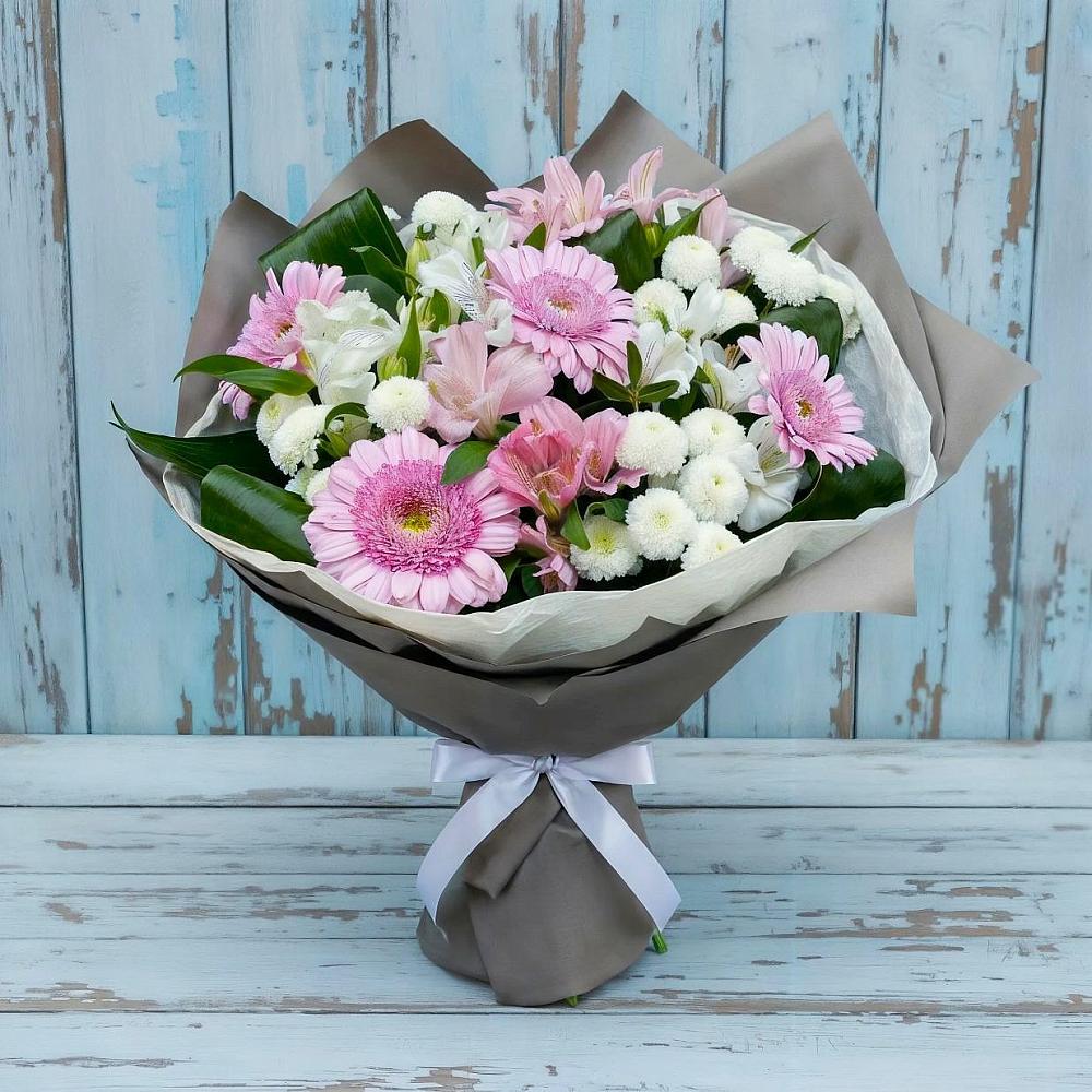 Букет цветов из: Герберы, Альстромерии и Хризантемы в Ивантеевке