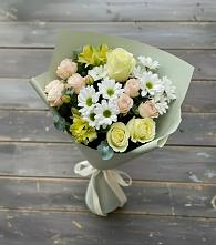 Букет цветов из:  Альстромерии, Розы и Хризантемы в Ивантеевке